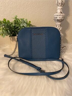 Michael Kors Cindy Dome Blue Micro-Studded Crossbody